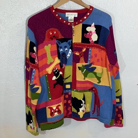 Susan Bristol Colorful Patchwork Cardigan - Picture 1 of 16
